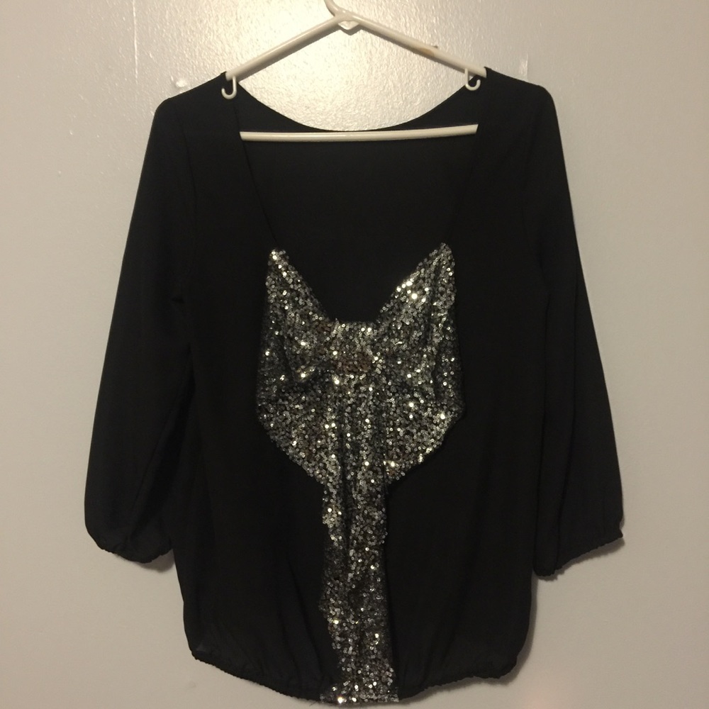 Sparkly Bow back blouse!